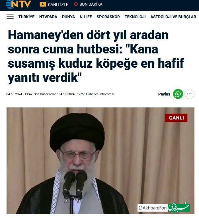 خبرنگار شبکه NTV ترکیه: ایران اقتدارش را به نمایش گذاشت