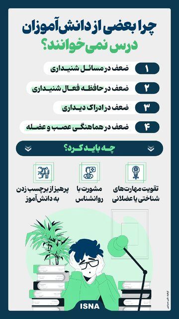 چرا بعضی از دانش آموزان درس نمی‌خوانند؟/ اینفوگرافیک