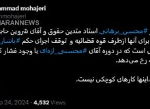 تمجید محمد مهاجری از قوه قضائیه در پی آزادی شروین حاجی پور و یاشار سلطانی