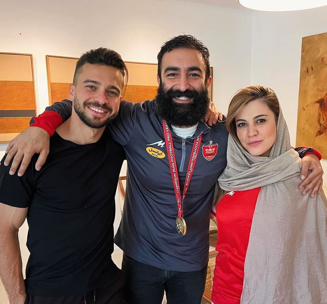 زوج تازه سینمای ایران در جشن قهرمانی پرسپولیس/ عکس