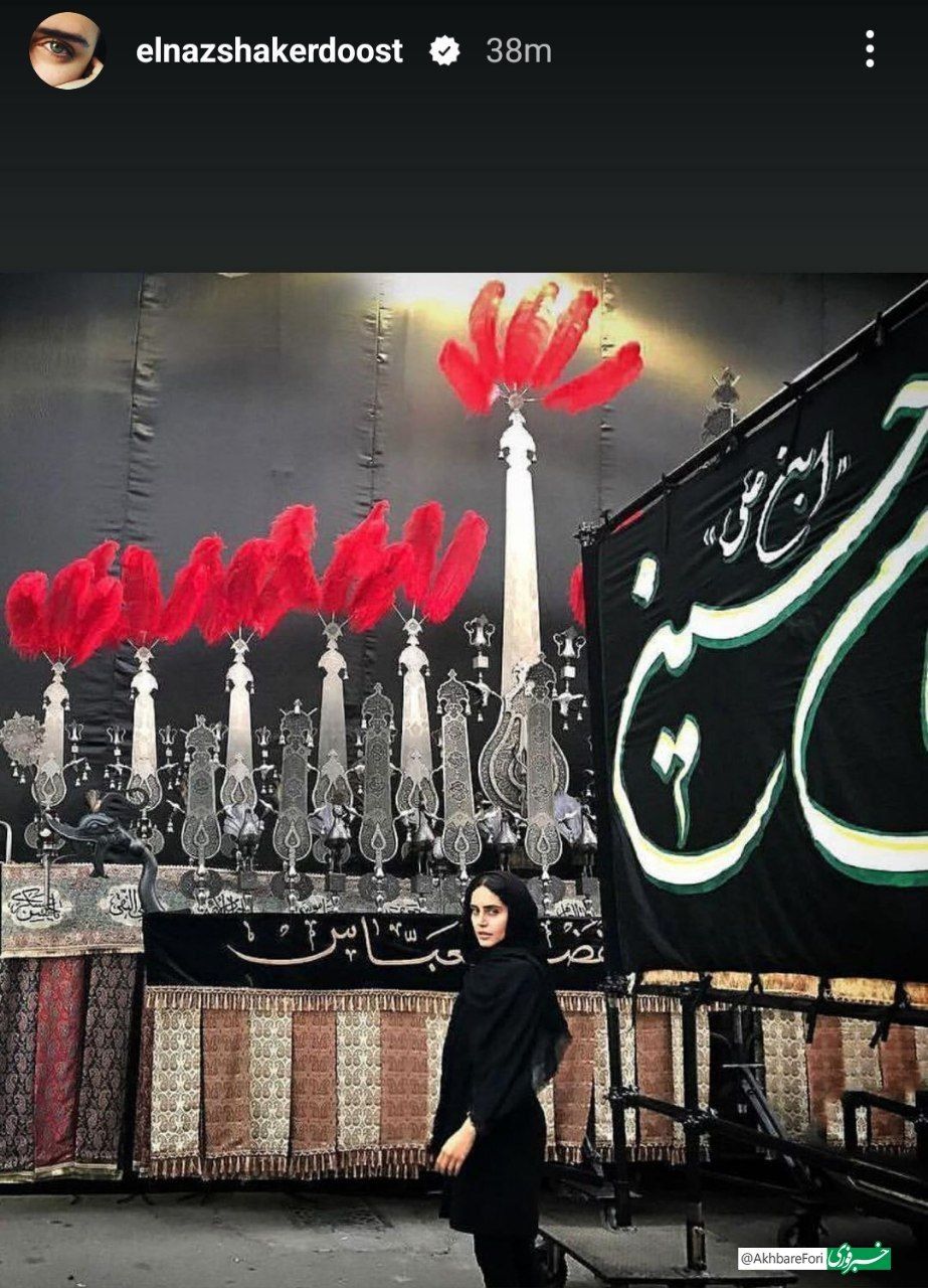 استوری الناز شاکردوست و محمد علیزاده برای عاشورای حسینی