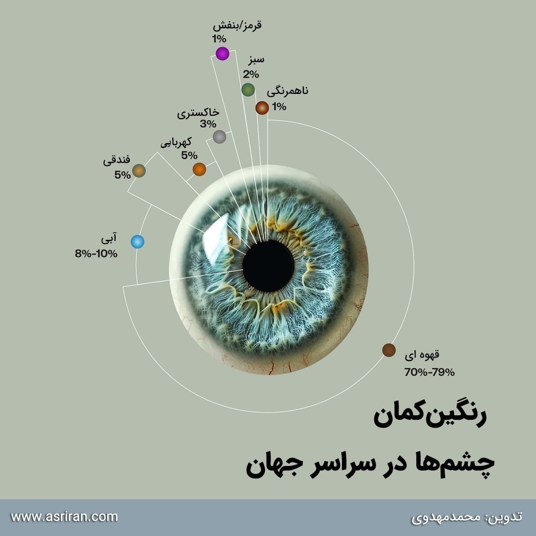 جمعیت چشم رنگی های کره زمین!/ اینفوگرافیک