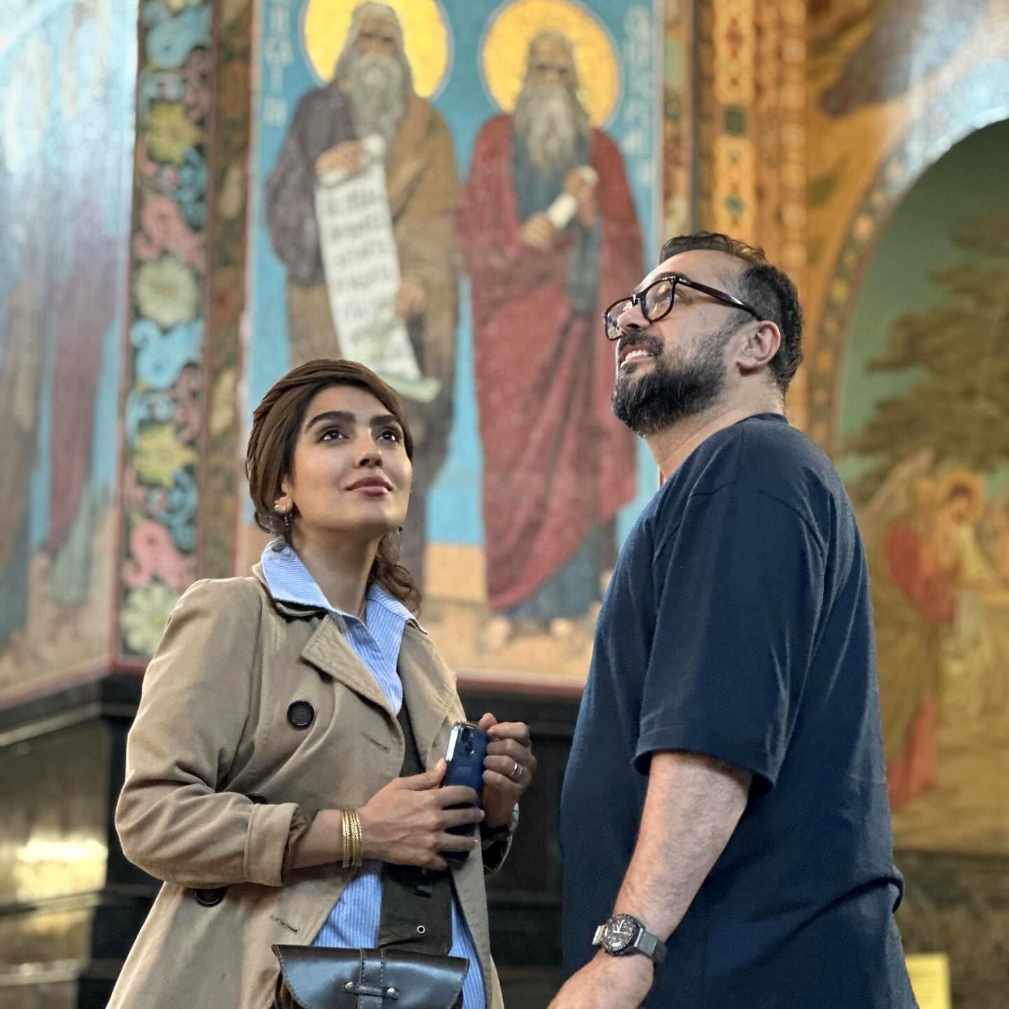 تصاویری از ماه عسل زوج جدید سینمای ایران در روسیه