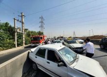 تصادف زنجیره‌ای در بزرگراه کرج – قزوین ۲ کشته داد