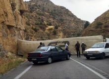 واژگونی یک دستگاه خودرو تریلی در محور درگز به قوچان