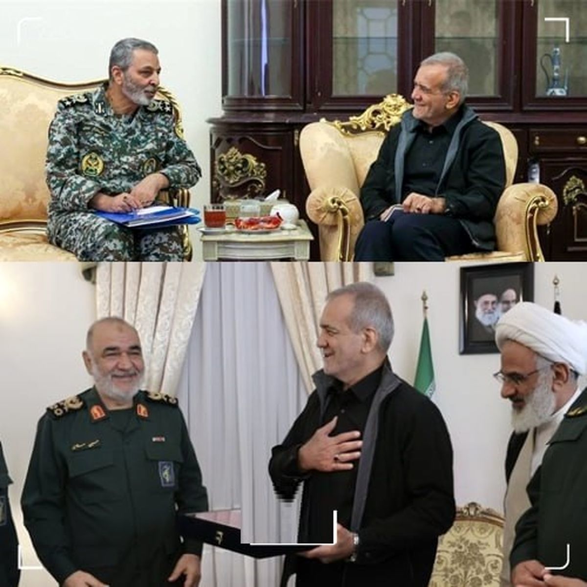اعلام آمادگیِ سپاه و ارتش برای کمک به دولت
فرمانده کل ارتش و فرمانده کل سپاه پاسداران