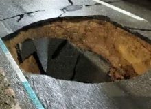 فرونشست زمین در بهارستان پراید را بلعید