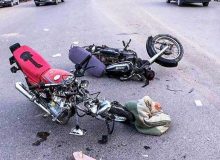 مرگ زن موتورسوار در تصادف شدید