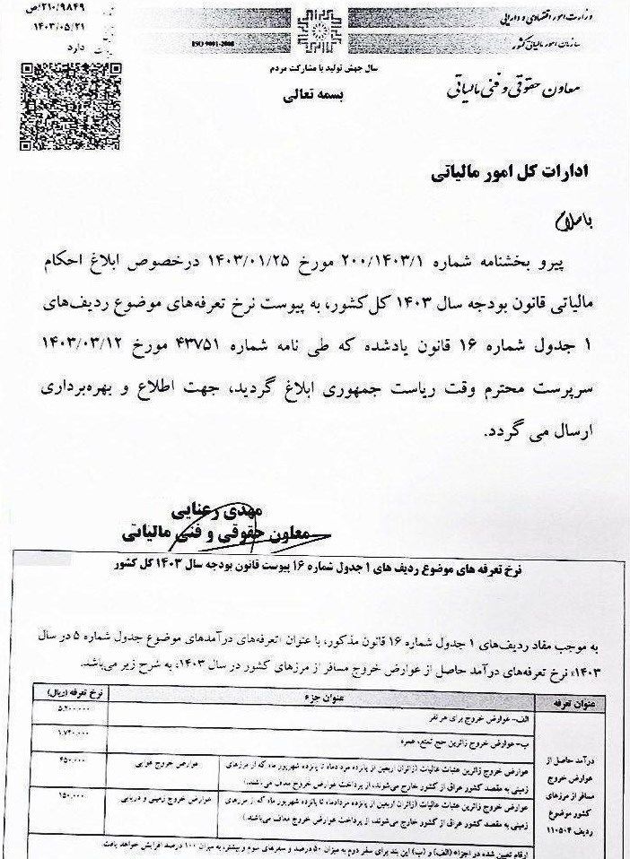 ابلاغ نرخ های جدید عوارض خروج از کشور
