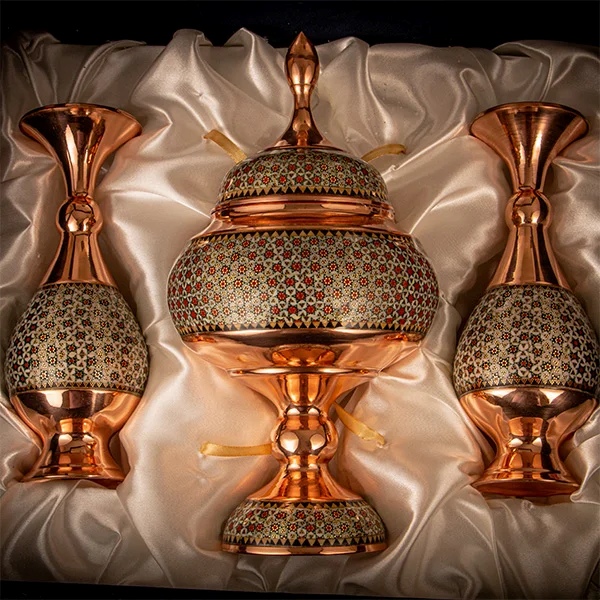 شکلات خوری مس و خاتم، اثر برگزیده نمایشگاه هنرهای سنتی اصفهان