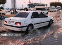 آبگرفتگی خیابان ها در دیّر