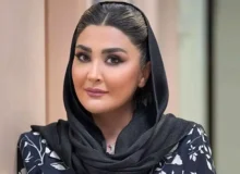 استایل شیک خانم بازیگر با لباس و کلاه کریسمسی+ عکس