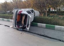باخدا: واژگونی خودرو در بزرگراه پیامبر اعظم مشهد یک مصدوم برجا گذاشت