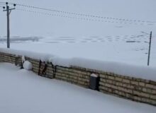 بارش سنگین برف در روستاهای کاشان