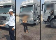 توقیف کامیون ۱۰ چرخ با راننده ۱۷ ساله در اهواز