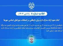 اعلام نحوه ارائه مدارک لازم برای داوطلبی در انتخابات شوراهای اسلامی