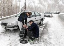 بارش برف و کولاک در جاده‌های ۱۴ استان