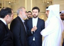 بررسی آخرین تحولات مذاکرات هسته‌ای میان لاریجانی با وزیرخارجه قطر