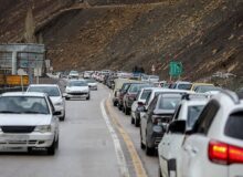 ترافیک سنگین در جاده چالوس| بارش برف و باران در ۱۰ استان