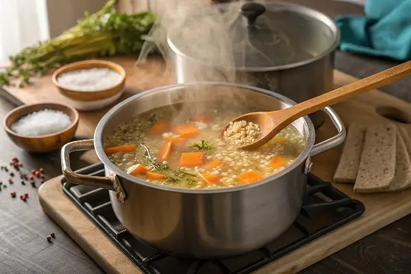 طرز تهیه سوپ ماست و گشنیز