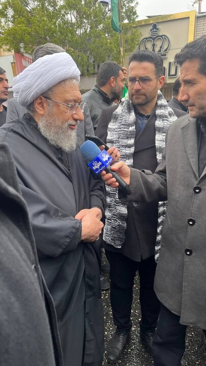 حضور آیت‌الله آملی لاریجانی در راهپیمایی باشکوه روز قدس