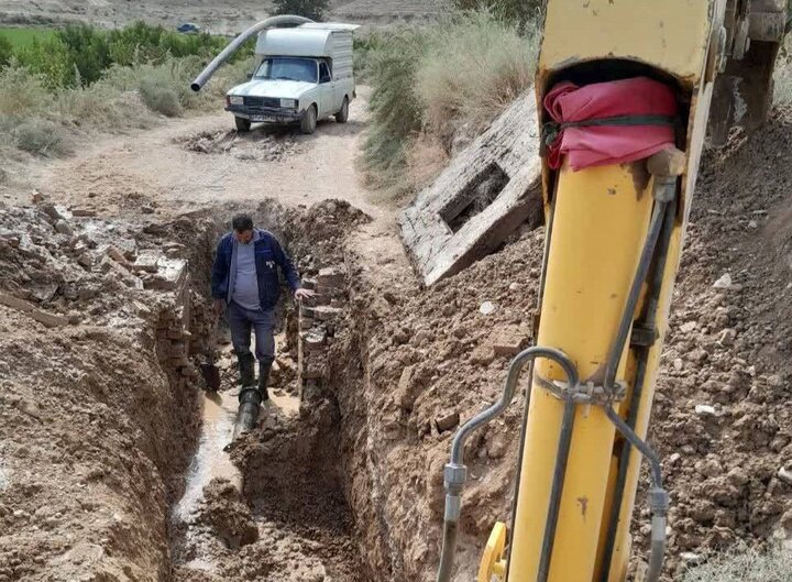 رفع مشکل شکستگی خط انتقال و تأمین آب ۵۰ روستای بخش لوداب