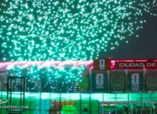 تمرین افتتاحیه جام جهانی با صدها پهپاد نورانی + عکس