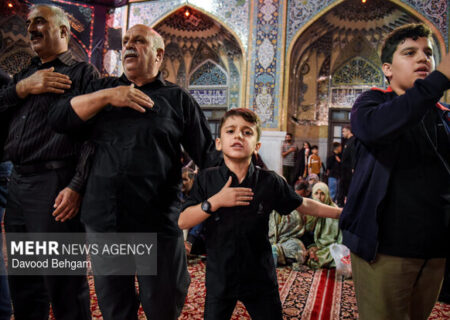 سینه زنی با نوای محلی مازنی در حرم مطهر امام رضا(ع)