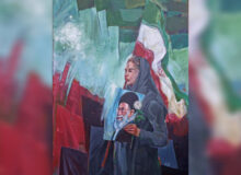 نقاشی جدید علی بحرینی برای وداع با رهبر شهید؛ «راه روشن» رونمایی شد