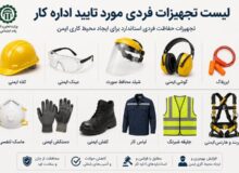 لیست تجهیزات حفاظت فردی مورد تایید اداره کار؛ راهنمای کامل انتخاب تجهیزات حفاظت فردی استان