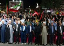 تجمع شبانه مردمی همزمان با دیگر نقاط کشور در گلستان برگزار شد