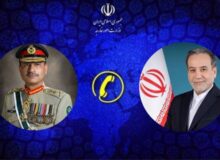 تماس تلفنی وزیر امور خارجه جمهوری اسلامی ایران و فرمانده ارتش پاکستان