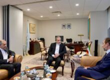 دیدار رئیس گروه ریش‌سفیدان بین‌المللی با وزیر امور خارجه