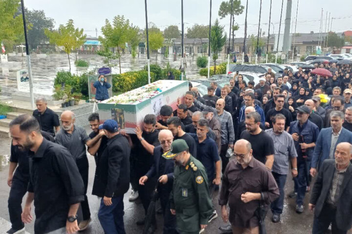 پیکر جانباز ۷۰ درصد در رشت تشییع و به خاک سپرده شد